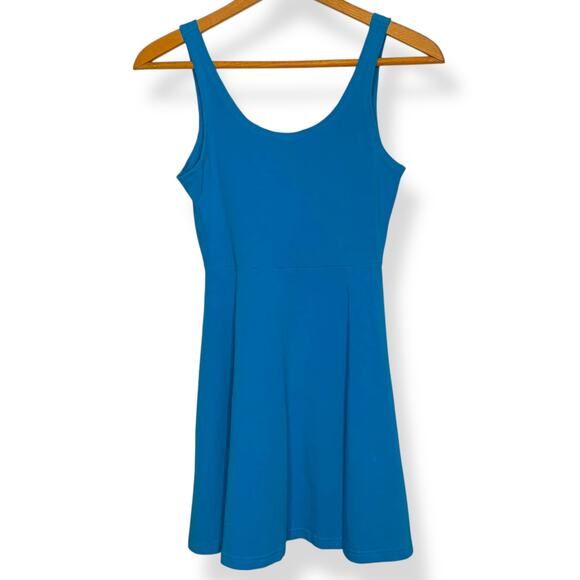 Express women's teal blue scoop neck mini length skater dress Small - Picture 3 of 10